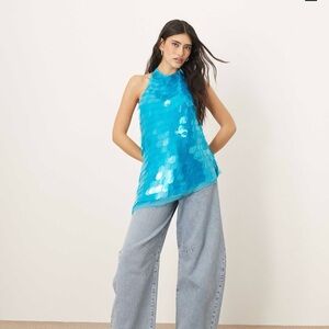 ASOS ARRANGE SEQUIN HALTER